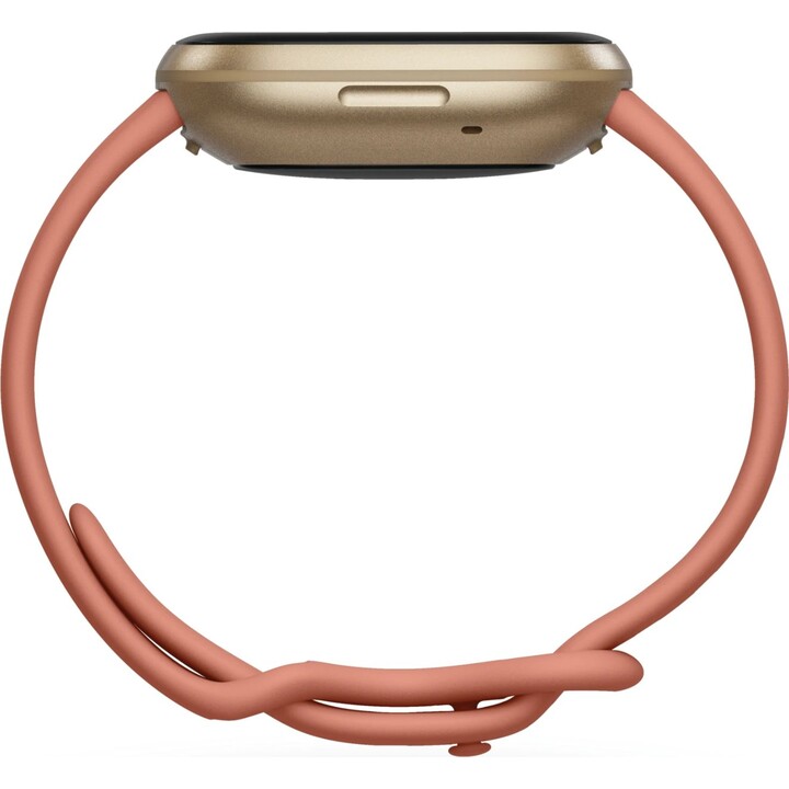 Fitbit Versa 3 en aluminium doré et bracelet rose