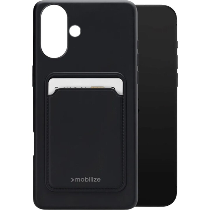 Mobilize Cardcase TPU Rückseitenschutz Schwarz Apple iPhone 16 Plus