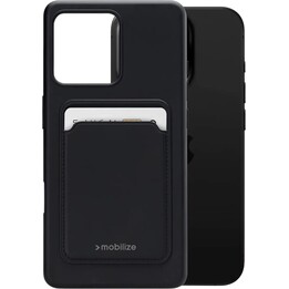 Mobilize Rubber Gelly Card Case iPhone 16 Pro custodia TPU nera