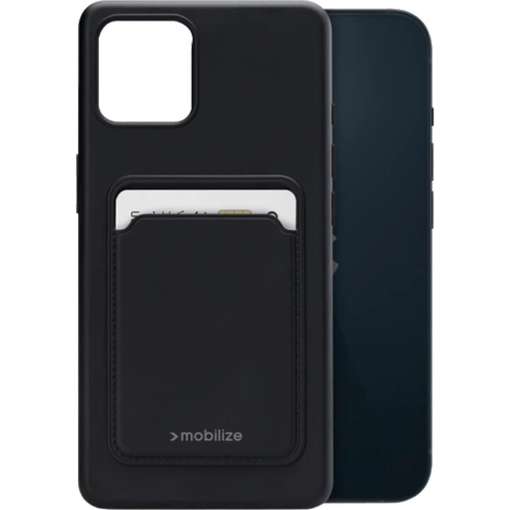 Mobilize Rubber Gelly Card Case Apple iPhone 15 black TPU case