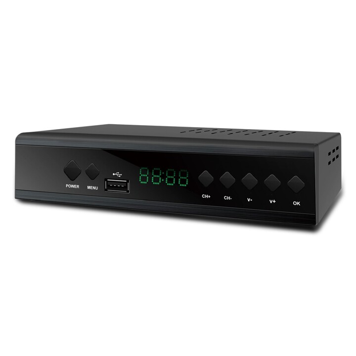 Extralink Home Tuner DVB-T2 Decoder Digital Terrestrical TV H.265 HEVC Full HD USB HDMI + Fernbedienung