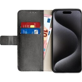 Just in Case Leder-PU-Buchhülle Schwarz Apple iPhone 15 Pro