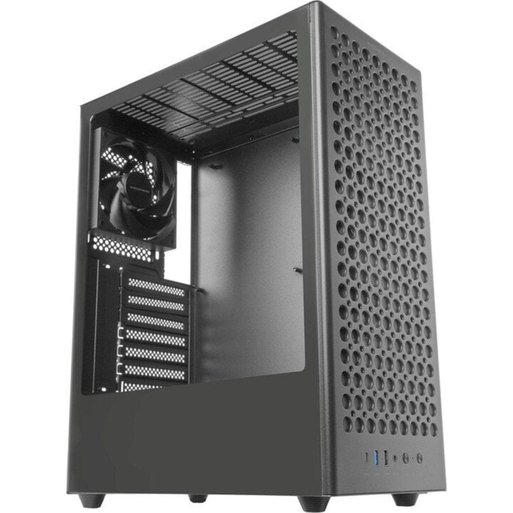 Mars Gaming MC-T800 PC Tower ATX Case with 4 Fans, FDB Front Mesh Panel, Tempered Glass, and USB-C - Black