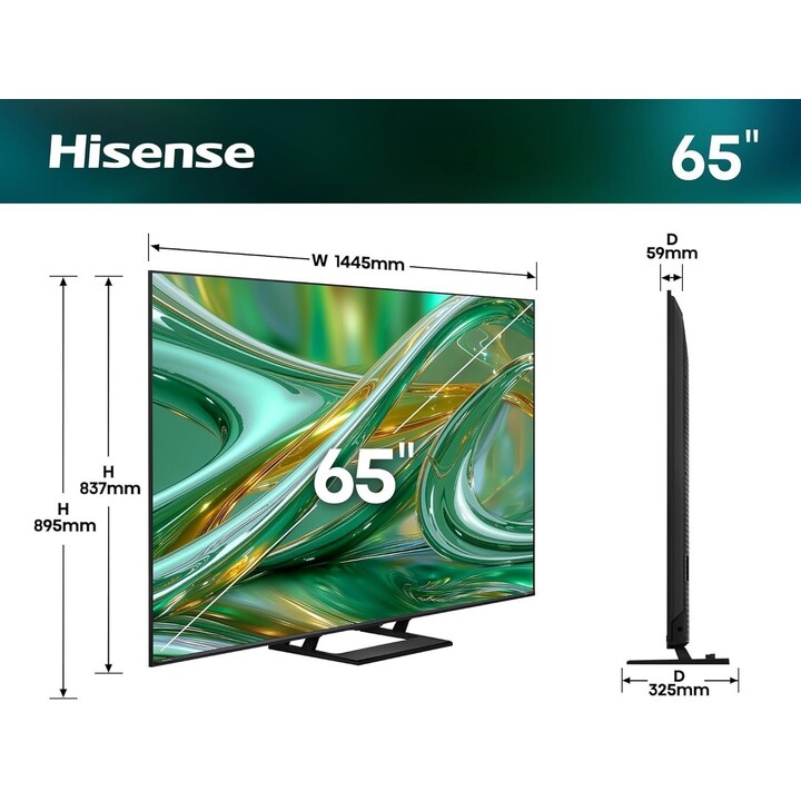 Hisense 65E8S - Smart TV Mini LED Série E8 de 65" com modo de jogo e subwoofer incorporado