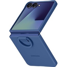 Cover posteriore in silicone con anello blu per Samsung Galaxy Z Flip 7