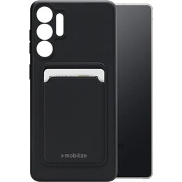 Mobilize S25 Capa traseira com porta-cartões TPU preta