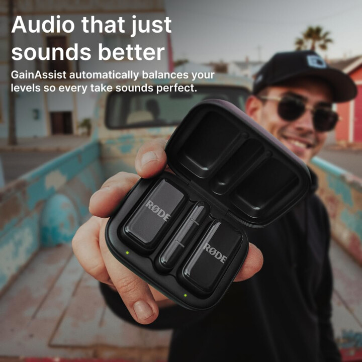 RODE Wireless Micro - Sistema wireless digitale a 2 canali (USB-C, Nero)