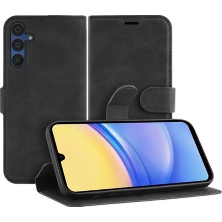 JUST IN CASE A15 PU leather book cover black