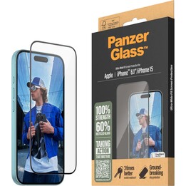 Pellicola protettiva in vetro temperato Panzerglass Edge-to-Edge per iPhone 16