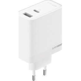 Chargeur rapide OPPO SuperVOOC USB-C + USB-A 80 W Blanc