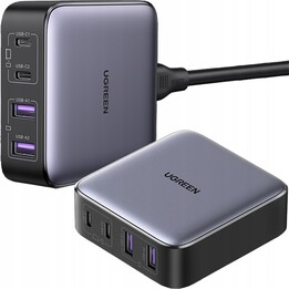 Ugreen CD327 Nexode Netzteil, 2x USB-C, 2x USB-A, GaN, 65W - grau