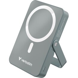Verbatim Charge n Go Magnetisches kabelloses Lithium-Polymer-Ladegerät mit 10.000 mAh, Grau
