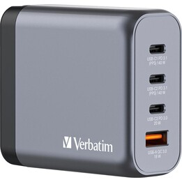 Caricabatterie GaN Verbatim GNC-140 a 4 porte USB A/C da 140 W (UE/Regno Unito/USA)