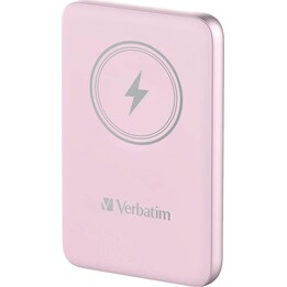 Banco de potência magnético sem fio Verbatim Charge n Go 10000 rosa