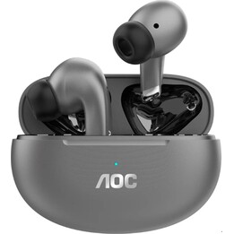 Écouteurs intra-auriculaires Bluetooth AOC ACT2511BK TWS avec réduction de bruit active, micro et interface tactile, noirs, auto