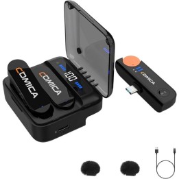 COMICA Vimo S-UC Microfone Lavalier sem fio com cancelamento de som (USB-C) Preto