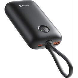 Power Bank Voltbox 35w 10000 Mah with Built-In Cables USB-C and Lightning Black