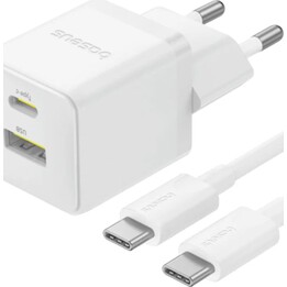Chargeur Baseus - Chargeur mural Palm (P1011160A213-01) - avec câble USB-C, charge rapide, 2 en 1, USB, USB-C, 30 W, 20 V/3 A - 