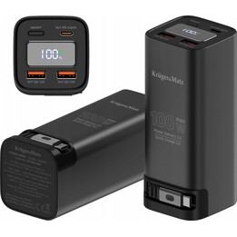 Bateria externa de íon-lítio Kruger&Matz de 20000 mAh e 100 W com funções QC e PD.
