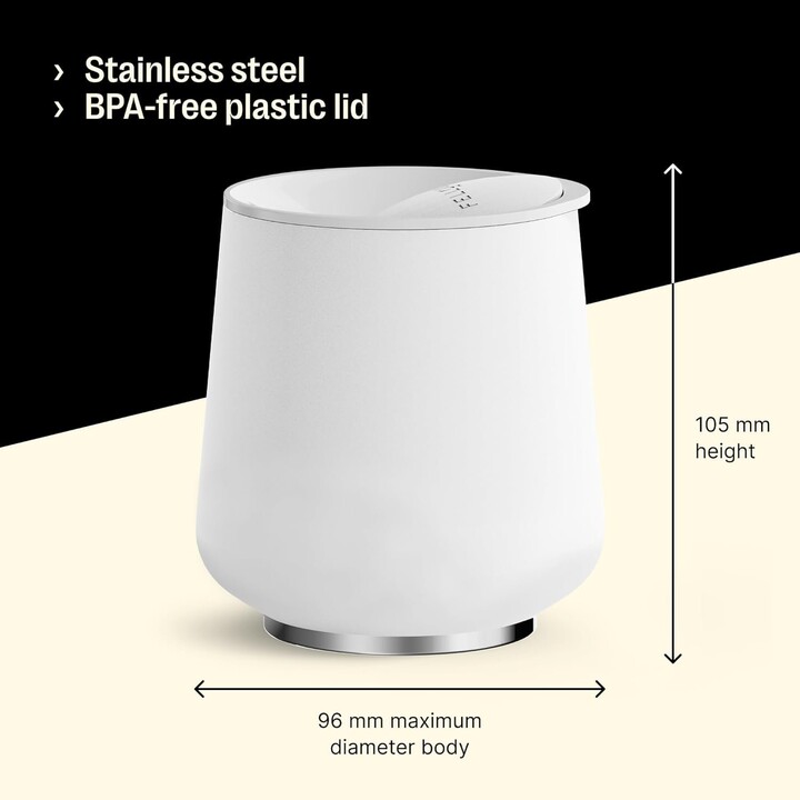 Fellow Ruby Wine Tumbler 355ml thermal glass, matte white.