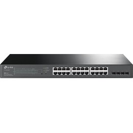 TP-Link JetStream SG2428P Conmutador PoE+ Gigabit inteligente gestionado de 24 puertos Negro