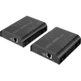 Conjunto de extensor HDMI KVM 4K sem fios Digitus 100m 4K60Hz Ultra Low Latency Preto