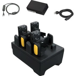 Zebra CRD-RS51-4SCHG-01 Support de recharge à 4 fentes pour RS5100 Noir Jaune