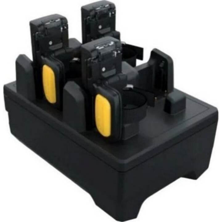 Zebra CRD-RS51-4SCHG-01 Base de carga de 4 ranuras para RS5100 Negro Amarillo