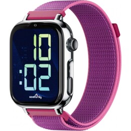 SaveFamily SaveWatch Plus 2 Kids Smartwatch 4G Silver Dial Raspberry Fabric Strap
