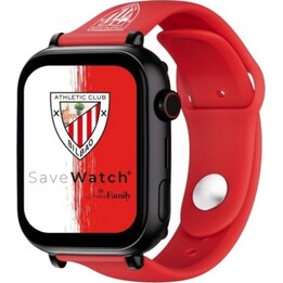 SaveFamily GPS-SWPATHLETIC-SILROJA smartwatch Athletic Club Bilbao GPS call black red silicone strap