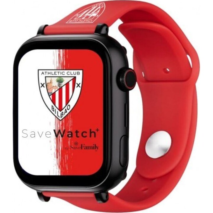 SaveFamily GPS-SWPATHLETIC-SILROJA Smartwatch Athletic Club Bilbao GPS Anruf schwarz Silikonarmband rot