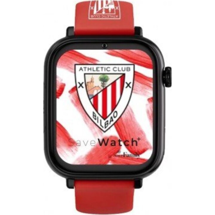SaveFamily GPS-SWPATHLETIC-SILROJA Reloj inteligente Athletic Club Bilbao GPS llamada negro correa silicona roja