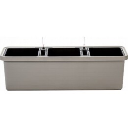 Maceta de autorriego URBALIVE BERBERIS TRIO de 117 x 39 cm, gris claro.