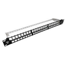 ALANTEC 19"-modulares 48-Port-1U-Patchpanel mit Halterung (unbestückt)