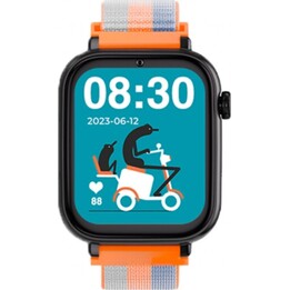SaveFamily Plus Smartwatch con chiamate e GPS / schermo da 1,85" / 680 mAh NanoSIM / tessuto / nero/arancio acido