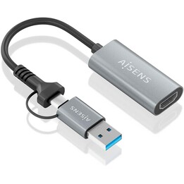 AISENS A109-0913 USB-A+USB-C to HDMI converter 1080P@60Hz gray