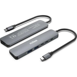 Nilox NXDSUSBC09 Acoplamiento USB-C delgado 6 en 1
