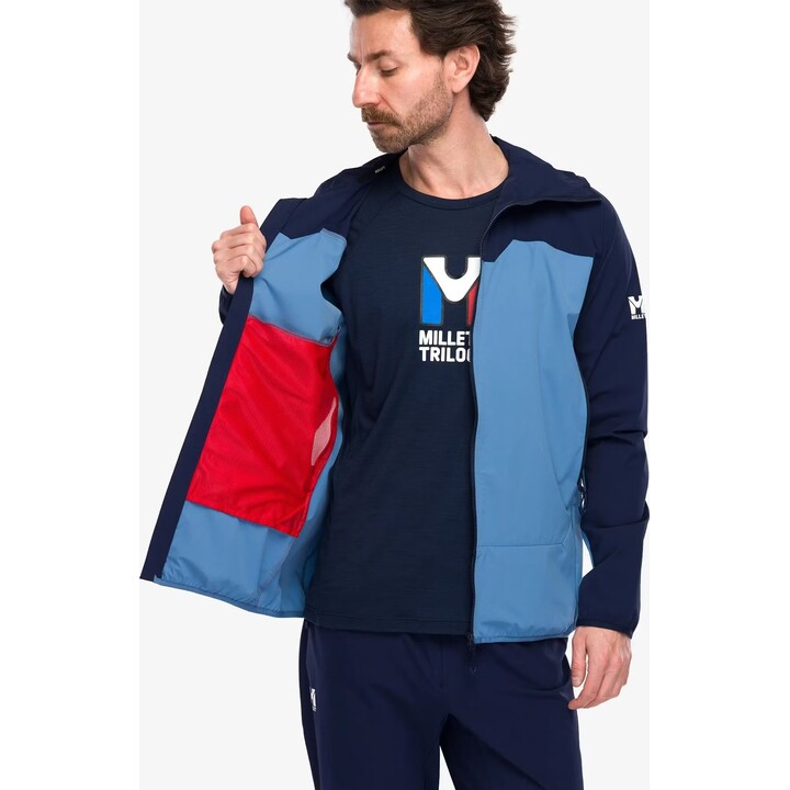 Giacca softshell con cappuccio Millet Kamet Xcs Light - blu corona/zaffiro, taglia: m
