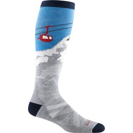 Calcetines Darn Tough Heady Yeti OTC de peso medio con amortiguación de lana merino - gris talla: l