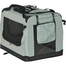 Transportadora, bolsa de transporte dobrável, tamanho XXL 90x61x65 cm, cinza, REBEL ANIMALS