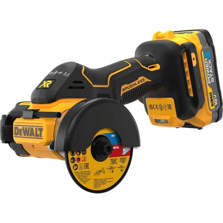 DEWALT DCS438E2T-QW - 18V Powerstack Multimaterialschneider, 76mm Klingendurchmesser, bürstenloser Motor, M10
