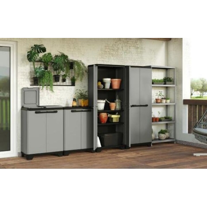 KETER KUNSTSTOFF BÜCHERREGAL 5 REGALE 75 x 32 x 176 cm GRAU IT....