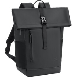 Rivacase Eden Rucksack Rolltop-Rucksack Schwarz Polyester, Kunstleder (PU)