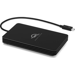 OWC Express 4M2 Ultra 4 Slot Thunderbolt 5 80Gb/s NVMe M.2 SSD External Enclosure mit SoftRAID Schwarz