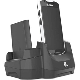 Base de carregamento e Ethernet de 2 slots com carregador de bateria sobressalente Zebra CRD-TC5X-2SETH-02 Preto