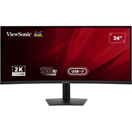 ViewSonic VA3420C-2 34” Curved Monitor, VA UWQHD, 120 Hz, HDMI, DisplayPort, HUB and Speakers
