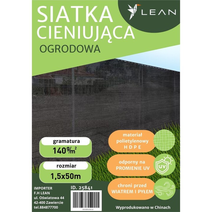 Rete ombreggiante per recinzioni, per nascondere recinzioni, grigia, 1,5 m x 50 m, 140 g/m²