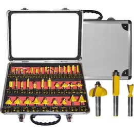 AW TOOLS Conjunto de brocas para tupia de madeira de 8 mm, 35 peças, AW40514
