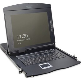 Digitus DS-72210-5ES Consola KVM de 17 polegadas com comutador CAT5 de 16 portas Preto