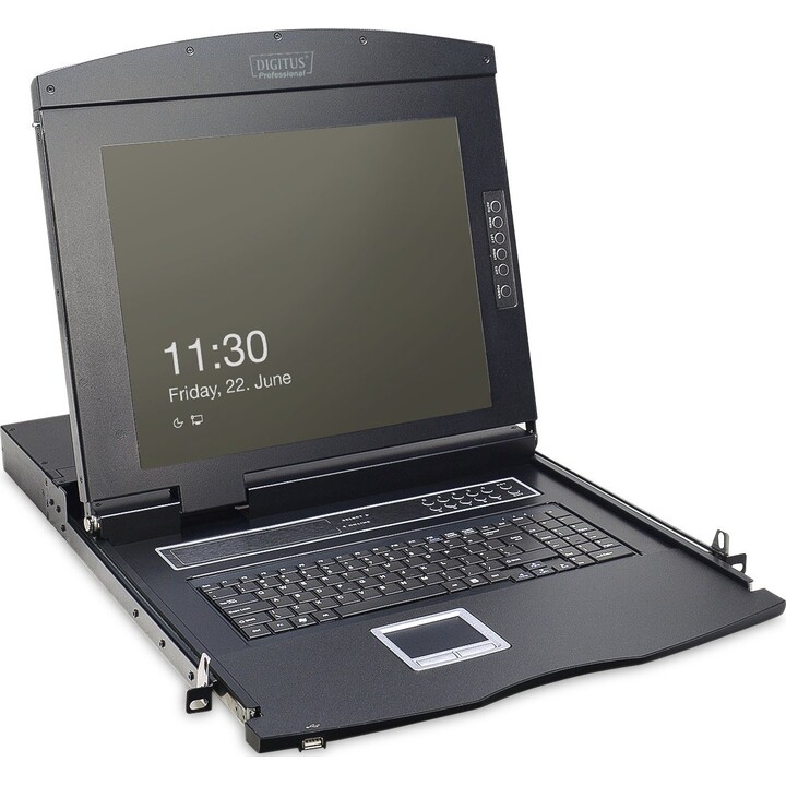Digitus DS-72210-5ES Consola KVM de 17 polegadas com comutador CAT5 de 16 portas Preto